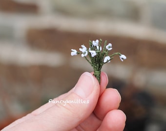 Tiny Crochet Snowdrops Bouquet Miniature Flowers