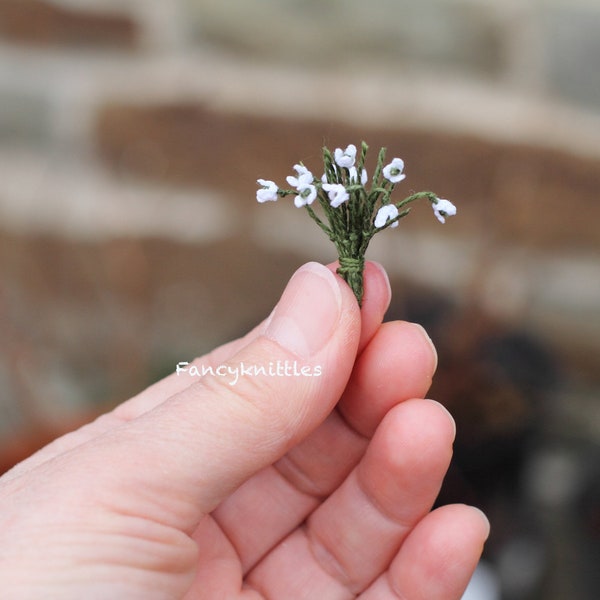 Tiny Crochet Snowdrops Bouquet Miniature Flowers