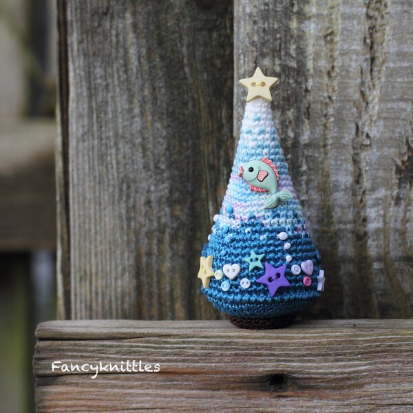 Crochet Christmas Tree Ornament. Nautical Christmas Home Decoration