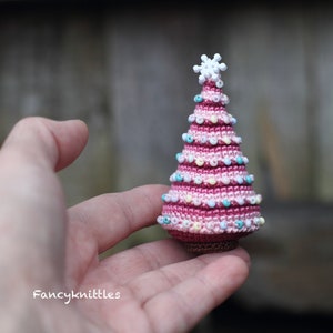 Gehaakte kerstboom miniatuur home decor, winter vakantie cadeau, kerst ornament
