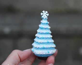 Crocheted Christmas Tree Miniature Home Decor, Winter Holiday Gift, Christmas Ornament