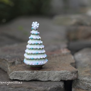 Crocheted Christmas Tree Miniature Home Decor, Winter Holiday Gift, Christmas Ornament image 5