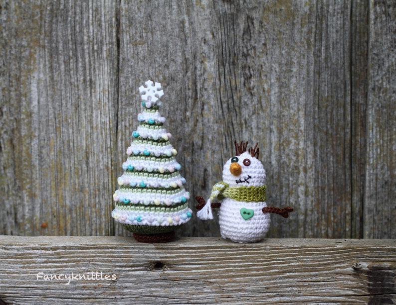 Crocheted Christmas Tree Miniature Home Decor, Winter Holiday Gift, Christmas Ornament image 7