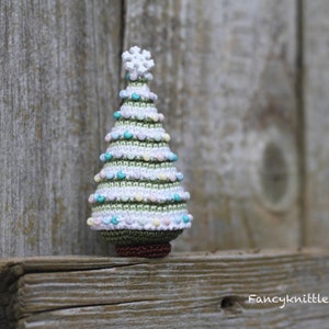 Crocheted Christmas Tree Miniature Home Decor, Winter Holiday Gift, Christmas Ornament image 2