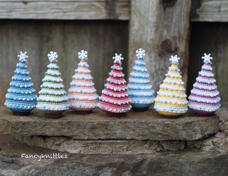 Crocheted Christmas Tree Miniature Home Decor, Winter Holiday Gift, Christmas Ornament image 8