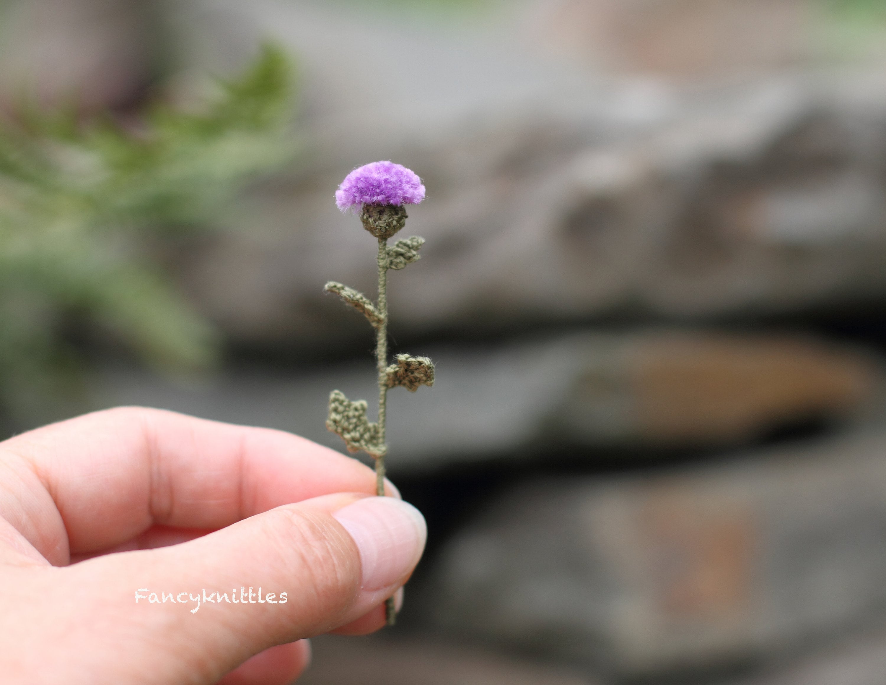 Crochet Thistle Miniature Flower
