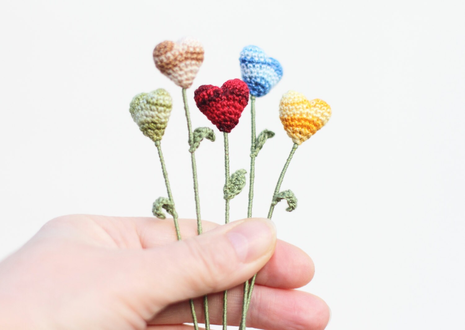 Cinq Coeurs de Crochet, Fleur, Cadeau Fête Des Mères, Valentine, Livre-Marqueur