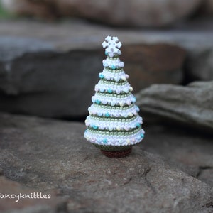 Crocheted Christmas Tree Miniature Home Decor, Winter Holiday Gift, Christmas Ornament image 6