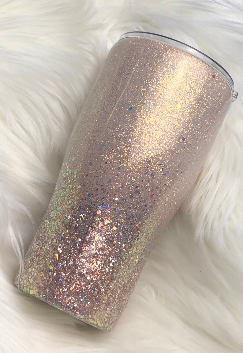 Pink Glitter Tumbler Custom Tumbler Rose Gold Tumbler Etsy