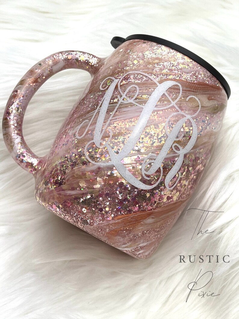 Pink Glitter Coffee Mug Rose Gold Coffee Mug Glitter Etsy