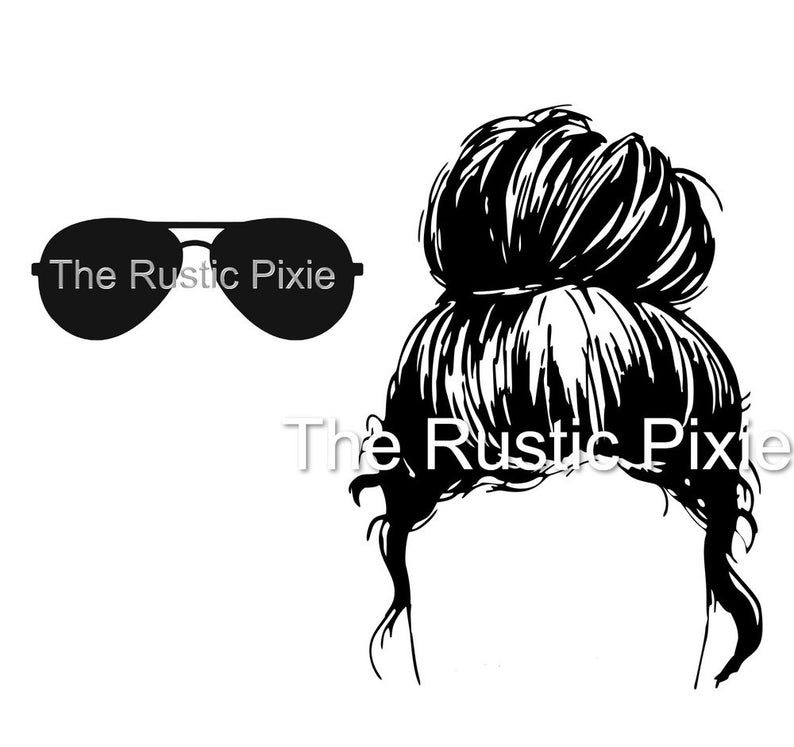 Download Messy Bun with sunglasses SVG / svg / hair bun SVG / | Etsy