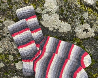 Hand knitted socks men/women unisex, Cozy socks, Wool socks, Warm socks, Winter socks, Striped socks