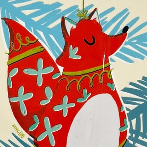 Cartes Pour Fêtes Annuelles Fox - Noël du milieu du siècle