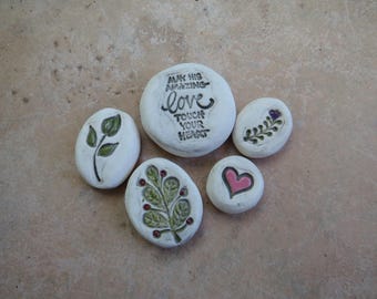Bible Verse Essential Oil Diffuser Stones Set, Rejoice Aromatherapy Decor, Kiln-Fired Ceramic