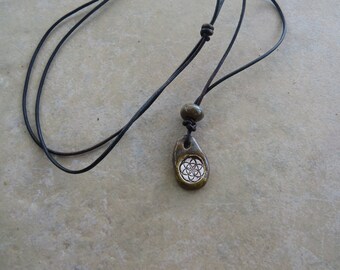 Seed Of Life Essential Oil Diffuser Pendant: Kiln-Fired Ceramic Aromatherapy Jewelry