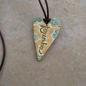 Ceramic &quot;Remember&quot; Diffuser Pendant, Heart Perfume Necklace, Inspiration Pendant, Heart Jewelry, Aromatherapy Accessory, Gift For Her