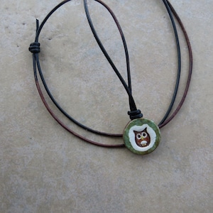 Tiny Owl Essential Oil Diffuser Necklace, Aromatherapy Pendant, Kiln-Fired Ceramic