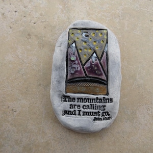 The Mountains Are Calling Essential Oil Diffuser Stone, Aromatherapy Decor For Home, Kiln-Fired Ceramic