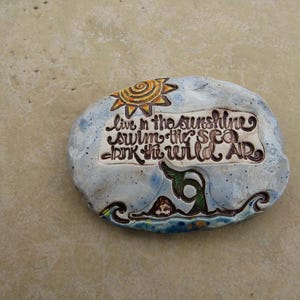 Mermaid Essential Oil Diffuser Stone, Live In The Sunshine Aromatherapy Decor, Kiln-Fired Ceramic