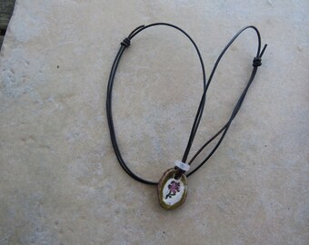 Little Flower Essential Oil Diffuser Necklace, Handcrafted Aromatherapy Jewelry, Kiln-Fired Ceramic