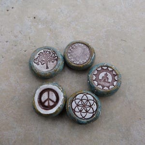 Ceramic Essential Oil Diffuser Stones Set, Aromatherapy Yoga Decor, Kiln-fired Ceramic