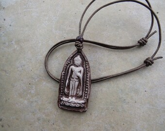 Handmade Ceramic Buddha Essential Oil Diffuser Necklace
