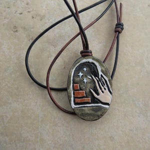 Mystic Door Essential Oil Diffuser Pendant,  Aromatherapy Necklace, Kiln-Fired Ceramic