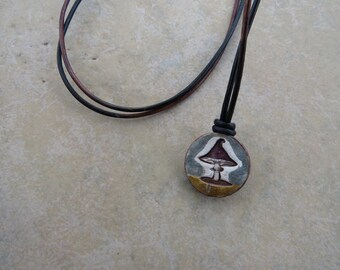 Little Mushroom Essential Oil Diffuser Necklace, Aromatherapy Jewelry, Kiln-Fired Ceramic