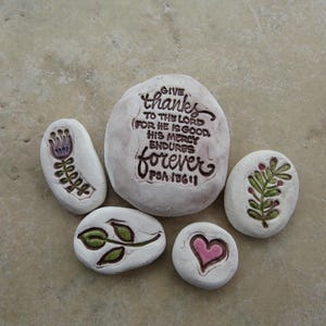 Biblical Verse Essential Oil Diffuser Stones Set,  Aromatherapy Decor, Kiln-Fired Ceramic