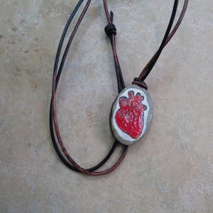 Anatomical Heart Essential Oil Diffuser Pendant, Aromatherapy Jewelry, Kiln-Fired Ceramic