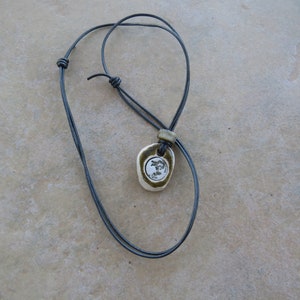 Ceramic Moon Diffuser Pendant: Essential Oil Necklace, Agate Bead