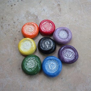 Chakras Essential Oil Diffuser Stones, Meditation Home Aromatherapy Decor, Kiln-Fired Ceramic