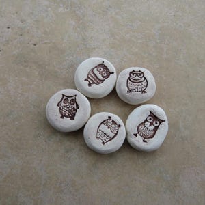 Owl Essential Oil Diffuser Stones Set, Aromatherapy Decor, Kiln-Fired Ceramic