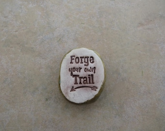 Handmade Ceramic Essential Oil Diffuser Stone: "Forge Your Own Trail" Art Decor