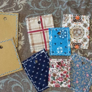 Handgefertigte Geschenk-Anhänger recycelt vintage 10er Packung