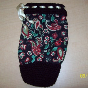 Sac cadeau de vacances réutilisable en tissu et crocheté