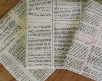 Upcycled bookpage gift wrap - small sheets