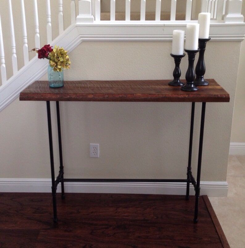 Foyer or Live Edge Foyer Table Made out of Reclaimed Wood and Etsy