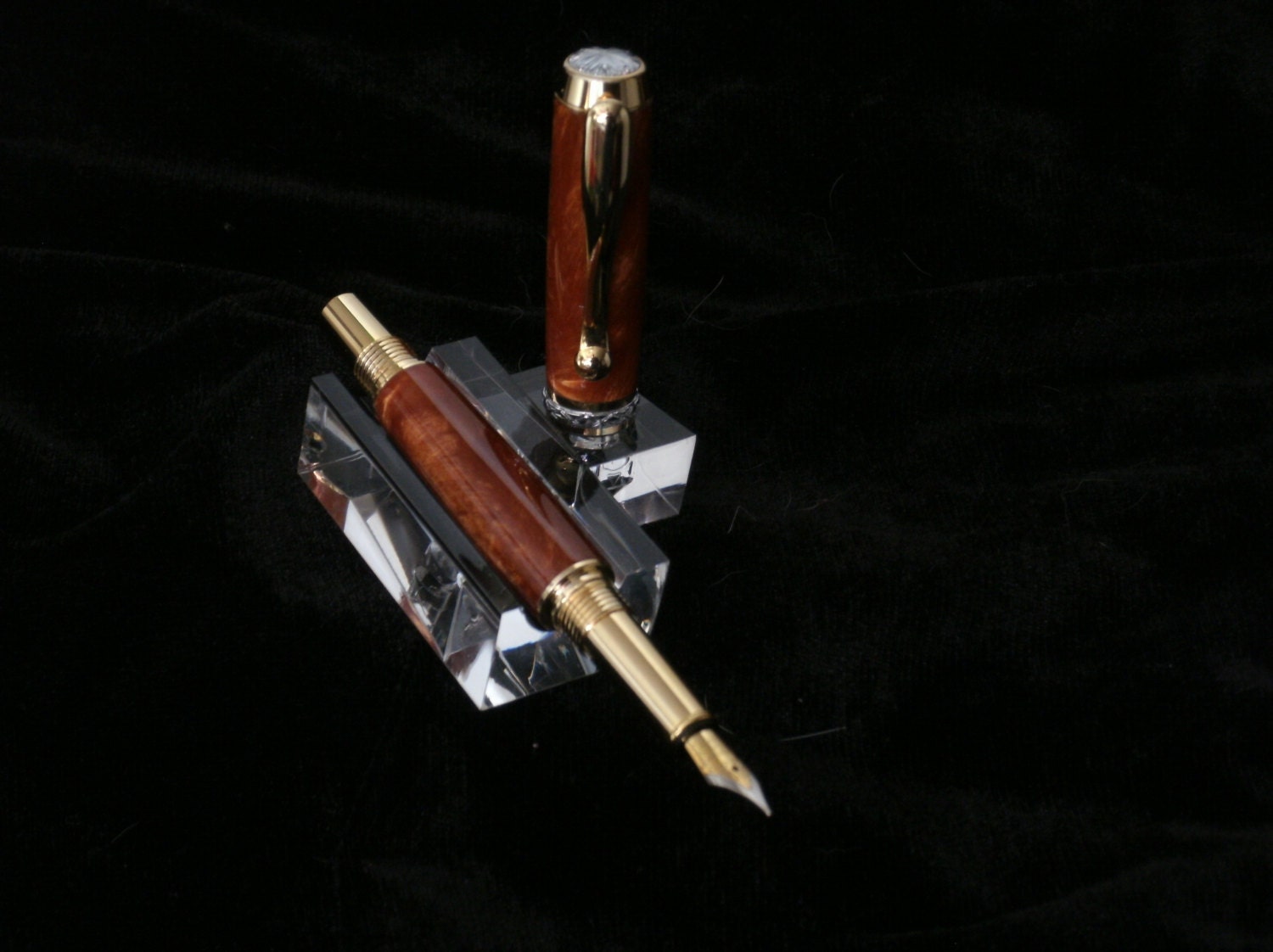 Pen Triton Fountain Pen With Gold and Chrome Accents the Acrylic Molten