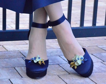 Floral Shoe Clips: Sage Green & Gold, Bridesmaid Gifts