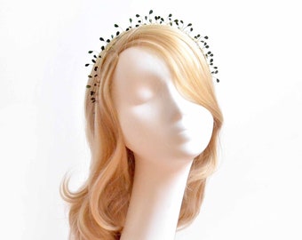Dark green and gold modern and simple headband, First Communion headband,  Bridesmaids hair accessories, Wedding headpiece