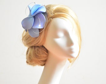 Unique pale blue simple mini hat,  Fascinator,  Wedding hair clip, Bridal hair decoration