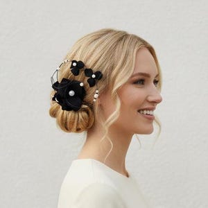 Black Beaded Fascinators - Etsy display picture 2