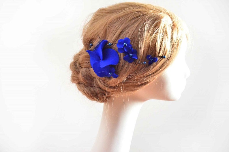 Large Blue Hair Clip - Statement Piece for Your Hair - wide 9