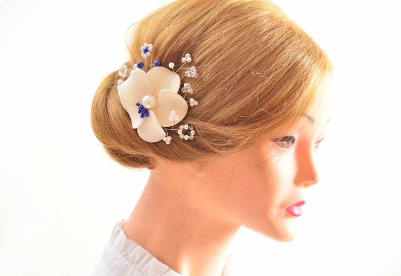 Wedding hair flower Bridal hair falower Ivory hair flower Mini fascinator Bridal hair clip Bridal hair clip White fascinator