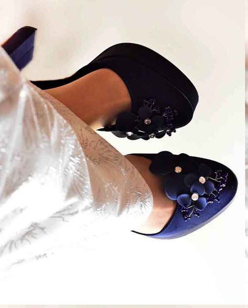 Navy Blue Shoe Clips Bridal Shoes Bridesmaid Shoe Clips Bridal Etsy