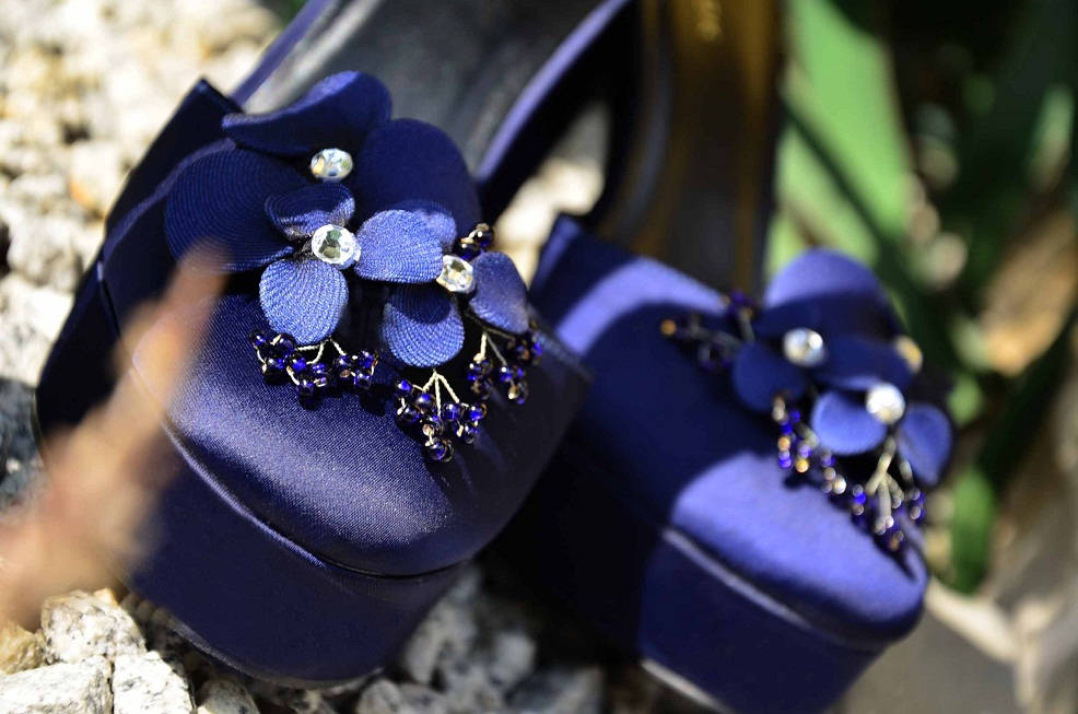 Navy Blue Shoe Clips Bridal Shoes Bridesmaid Shoe Clips Bridal Etsy UK