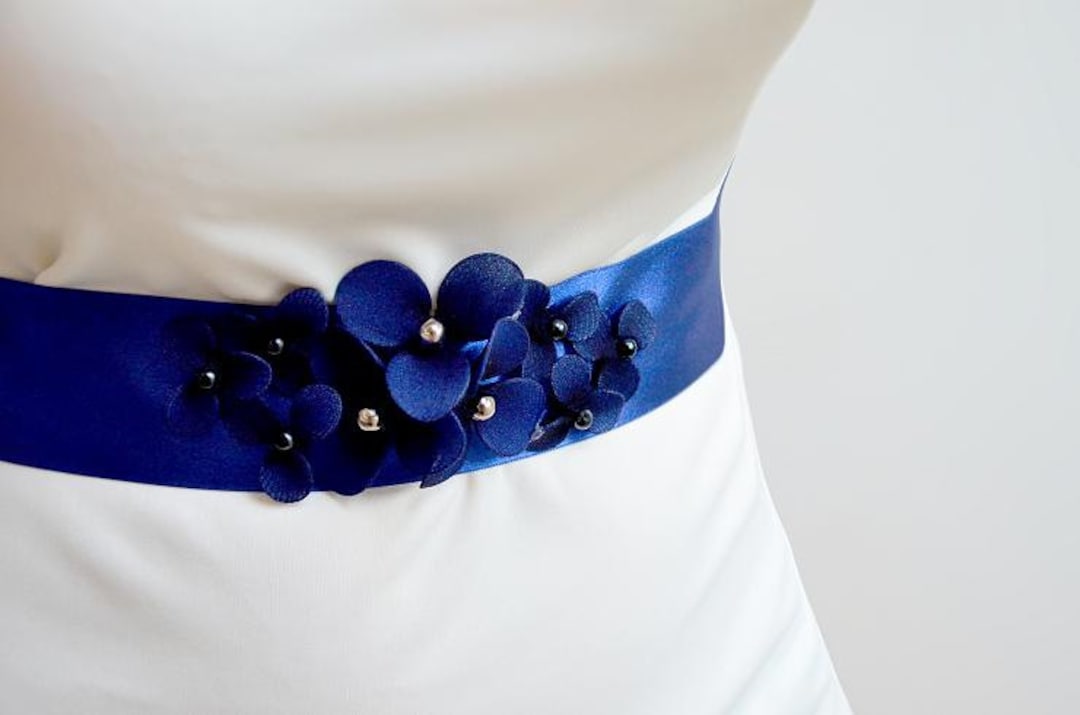 Faja de vestido de novia Faja azul marino Cinturón de flores - Etsy España Faja de vestido de novia Faja azul marino Cinturón de flores - Etsy España