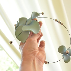 Bibis unique de couleur vert foncé et vert clair, décoration de cheveux moderne, barrette à cheveux de mariage, bibi vert image 8