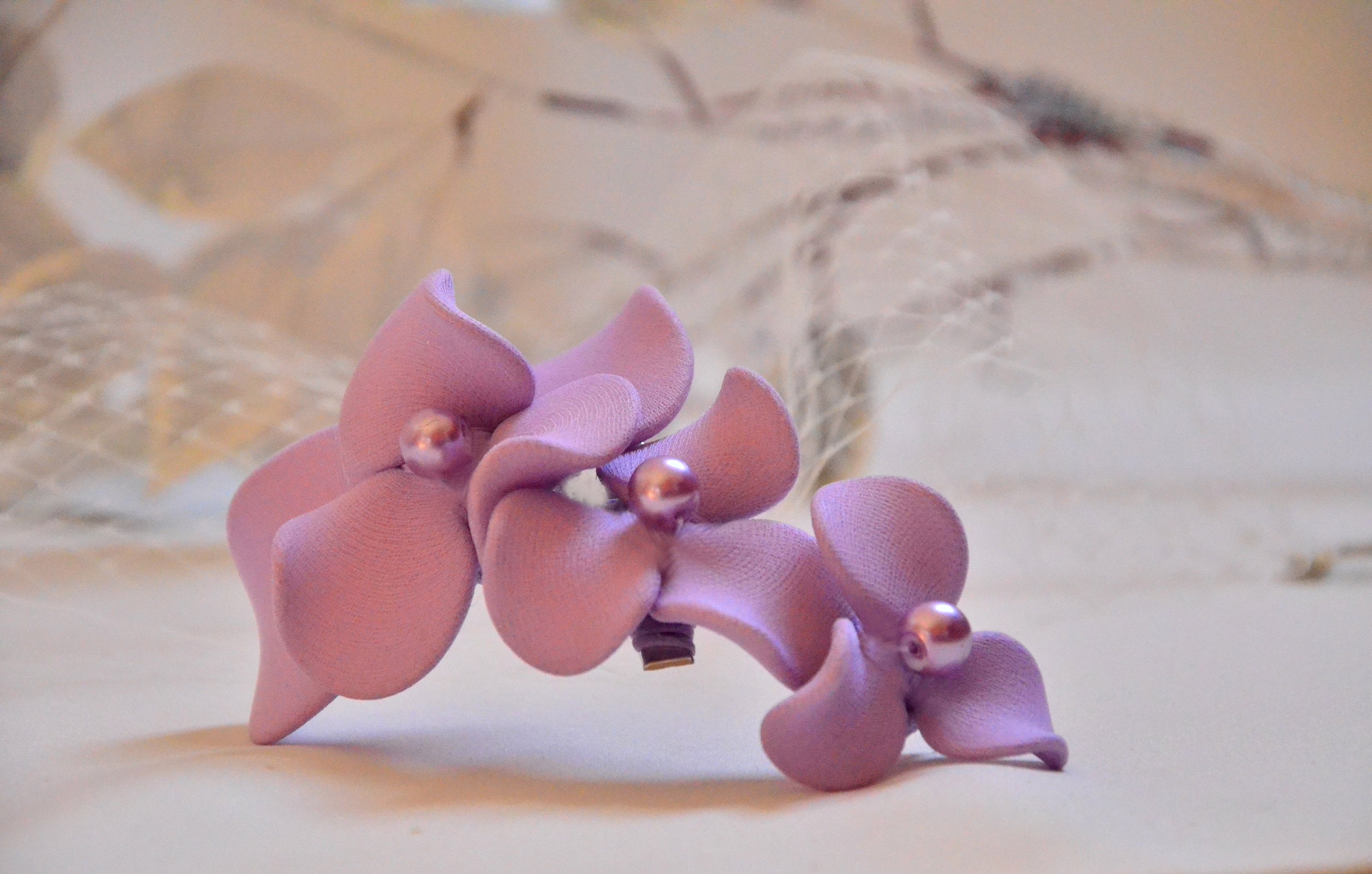 Lilac Bridal Headpiece Soft, Feminine Elegance in Your Choice of Colors Made to Highlight Your Natural Beauty